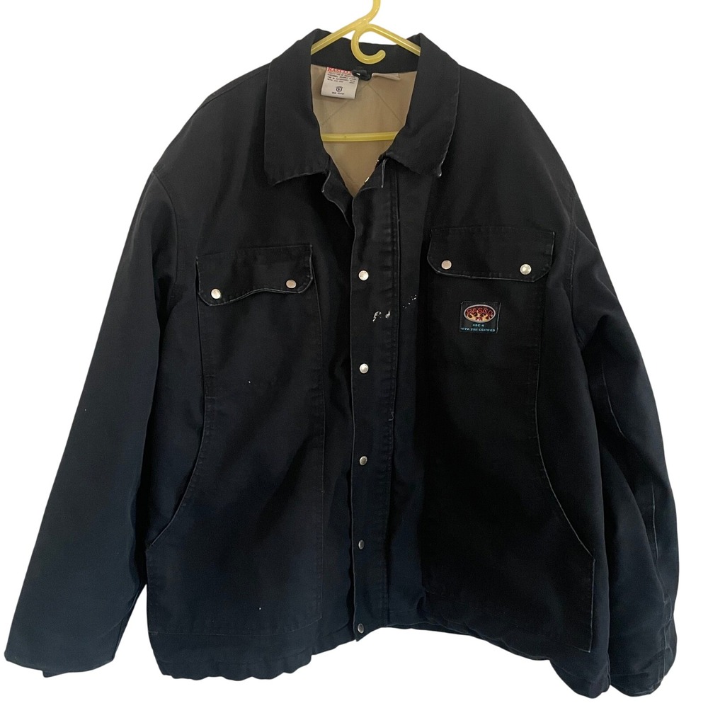 Rasco FR Flame Resistant Black Duck Heavy Coat 3XL-REG NFPA‎ 2112 Certified EUC